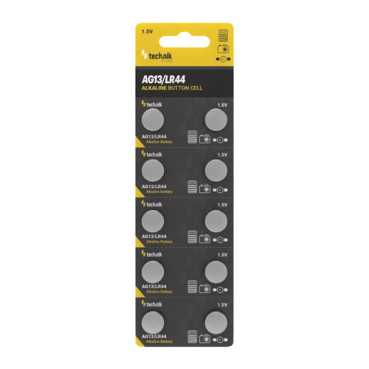 Alkalische Knopfzelle AG13 / LR44 / A76 / 357 1,5 V – Packung mit 10 Stück