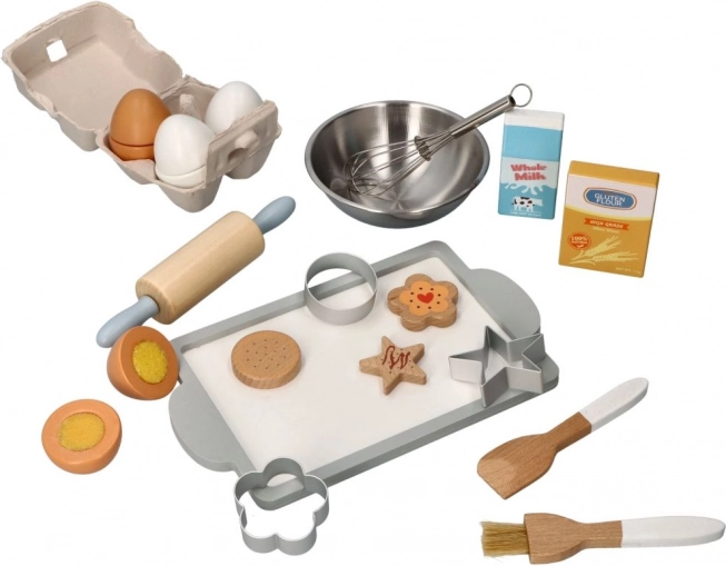 Kinderset zum Backen aus Holz und Edelstahl