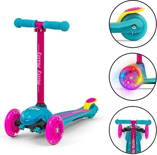 Leuchtende Vorderräder und Lenken durch Gewichtsverlagerung