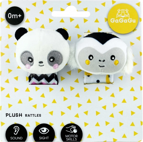 Rasseln am Handgelenk GaGaGu Affe und Panda
