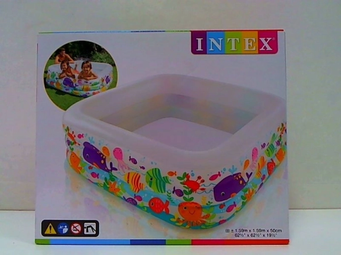 Intex Kinder-Planschbecken zum Aufblasen „Aquarium“ quadratisch 159 × 159 × 50 cm