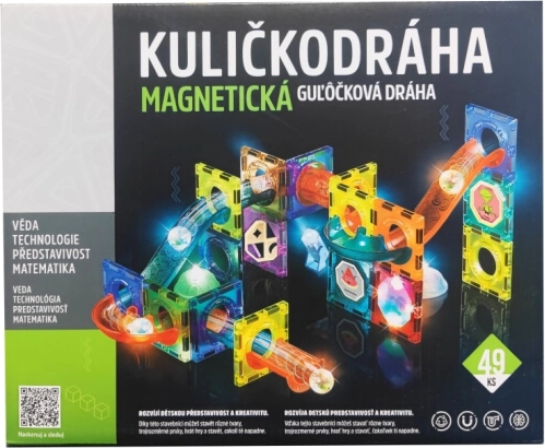Magnetische Kugelbahn mit Licht 49 Stk.