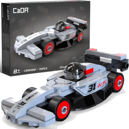 CaDA Bausatz Rennwagen Circuit racing car grau, 70 Teile