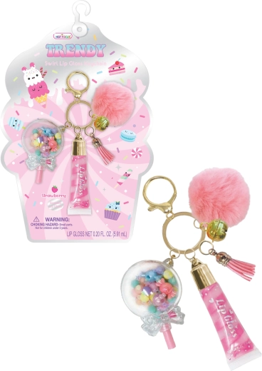 Schlüsselanhänger mit Lipgloss Süßigkeiten