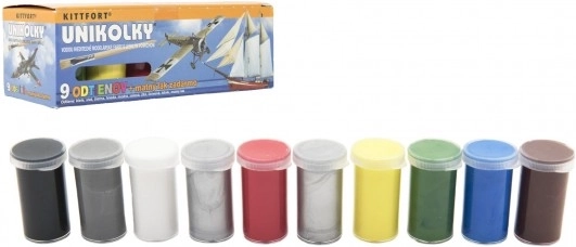Unikolky Modellbaufarben – Set mit 9 Farben + matter Lack gratis