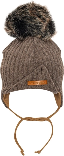 Wärmende Mütze mit Ohren und Bommel