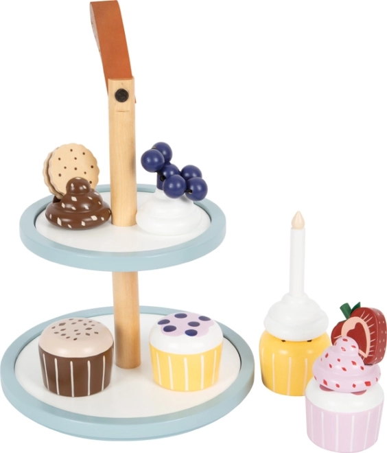 zweistöckiger Muffinständer aus Holz small foot mit magnetischem Zubehör