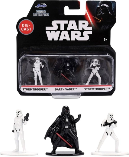 Star Wars Nano Metalfigs Set mit 3 Metallfiguren Darth Vader und Stormtroopern – 3 Stück