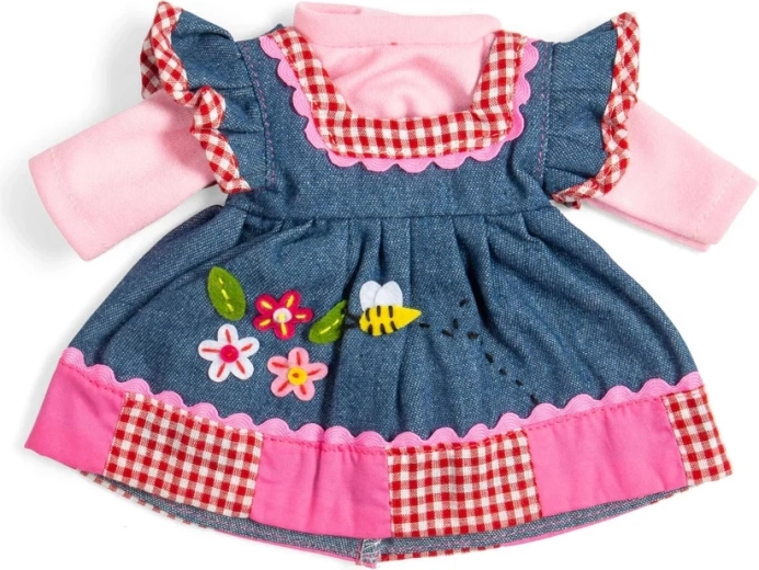 Bigjigs Toys Jeanskleid mit rosa Saum für Puppe 34 cm