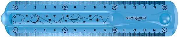 Lineal KEYROAD Flexi 15 cm blau