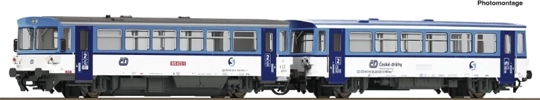 Roco Dieseltriebwagen ČD 810 472-1 mit Beiwagen BDtax (Najbrt), TT