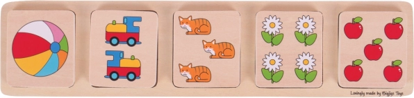 Holz-Steckpuzzle zum Zählen 1–5 Bigjigs Toys