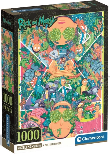 Puzzle CLEMENTONI Rick and Morty – psychedelische Collage, 1000 Teile