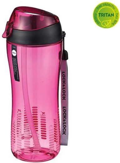 Sportflasche mit Strohhalm Tritan 550 ml rosa