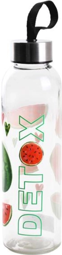 Glas-Wasserflasche Detox 0,5 l mit Obstmotiv