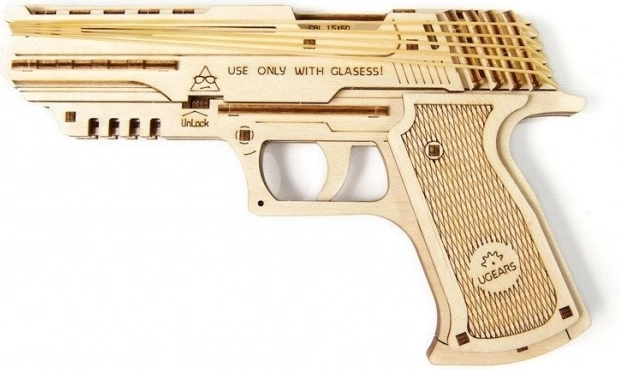 Holz-3D-Puzzle UGEARS Pistole Wolf-01