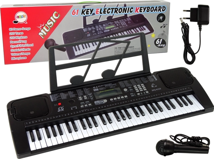 Keyboard mit Mikrofon Musikinstrument Schwarz