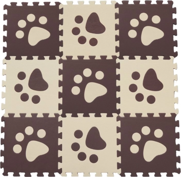 Schaumstoff-Bodenpuzzle – braune Pfoten