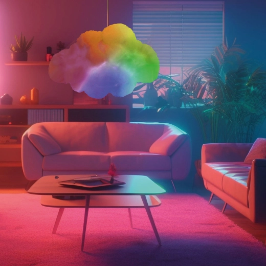 Farbenfrohe RGB-Beleuchtung