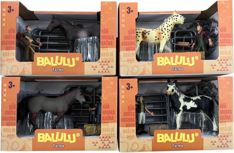 Balulu-Spielset Pferd mit Pflegerfigur und Zubehör – 1 Stück