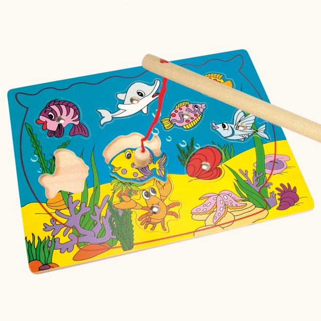 Bino Magnetisches Aquarium – Fische angeln, Holzspielzeug