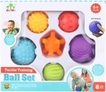 Sensorik-Set mit Bällen für Babys, 6 Stück