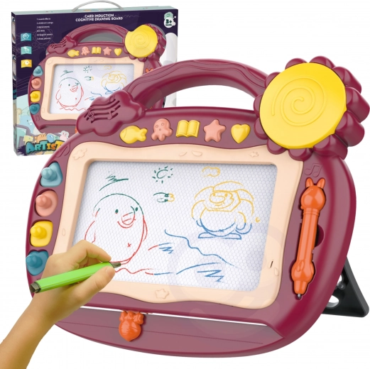 Woopie magnetische Zeichentafel mit Geräuschen und Stempeln, braun