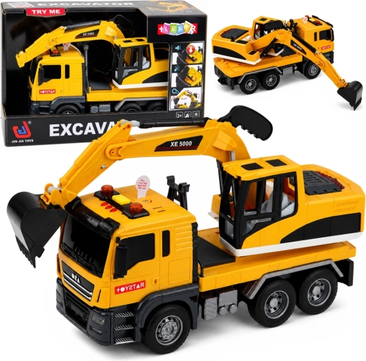 Lkw mit Bagger mit Licht, Geräuschen und Antrieb 1:14 - 1 Stück