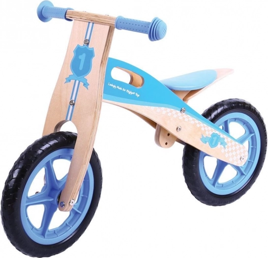 Bigjigs Toys hölzernes Laufrad blau