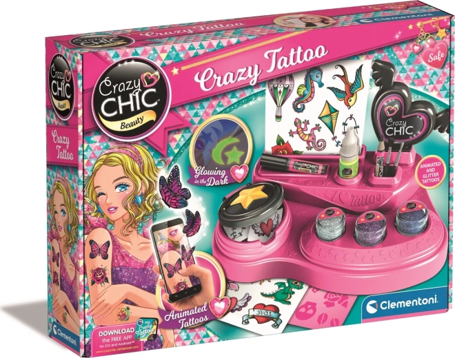 Crazy Chic Set für temporäre Glitzertattoos mit AR