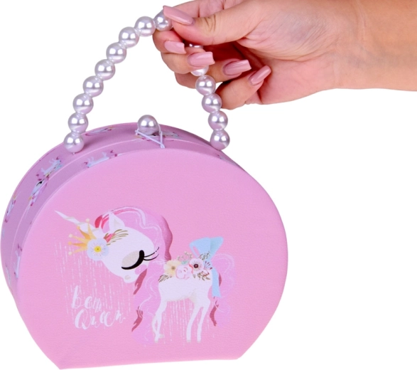 Tragbare Schmuckschatulle mit Perlengriff