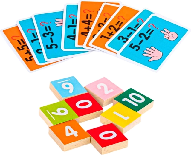 Beidseitige Karten und Holzziffern