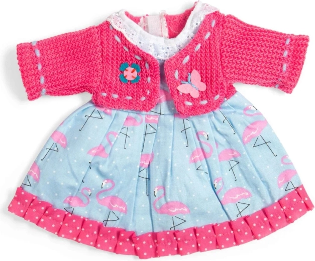 Bigjigs Toys Flamingo-Kleid und rosa Strickjacke für Puppen (34 cm)