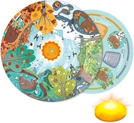 Puzzle Vier Jahreszeiten mit LED-Sonne