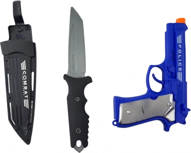 Polizei-Spielset PLEJO mit Geräuschpistole und Messer