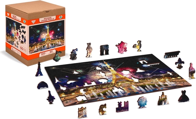 Holzpuzzle Paris bei Nacht XL 600 – WOODEN CITY