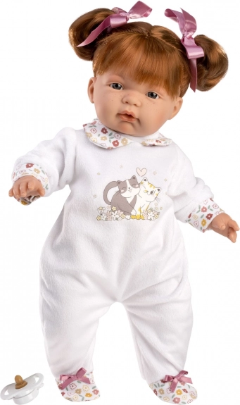 Puppe Joelle 38 cm mit weichem Bäuchlein und rotbraunen Haaren