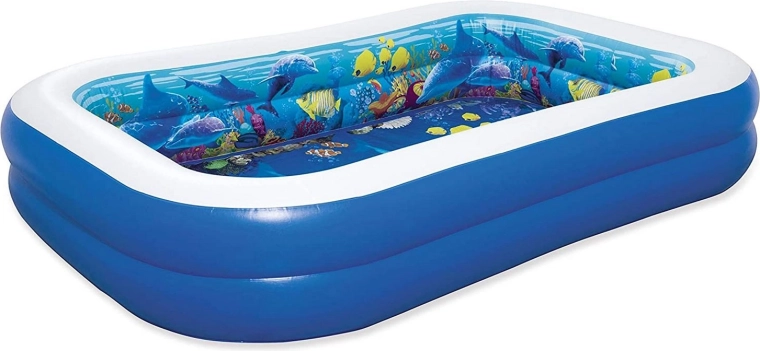 3D-Unterwasserwelt im Inneren des Pools