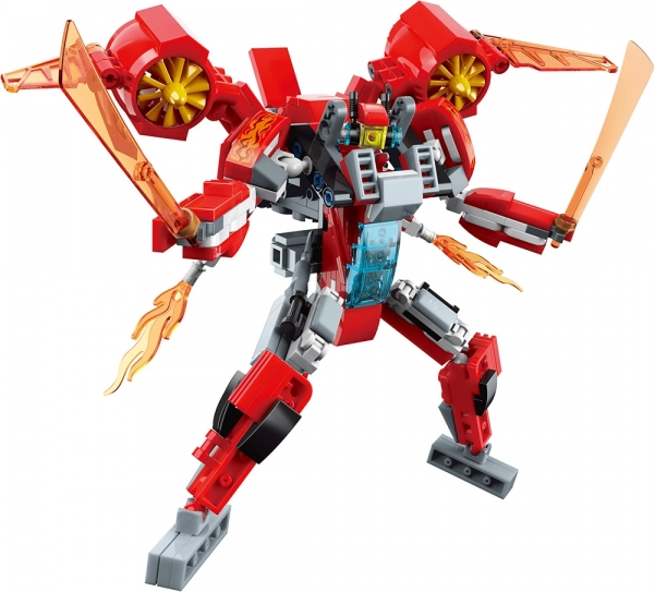 Qman Flame Blade Raider – 2-in-1 Bausatz: Roboter und Jägerflugzeug