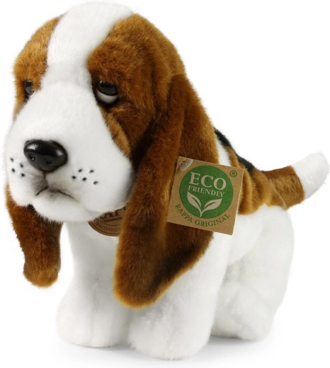 Sitzender Plüsch-Basset 32 cm Eco-Friendly