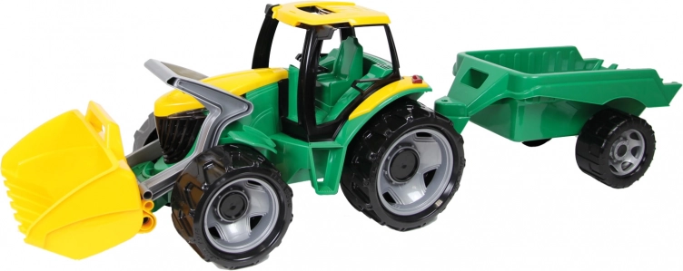 Plastiktraktor mit Frontlader und Anhänger 90 cm