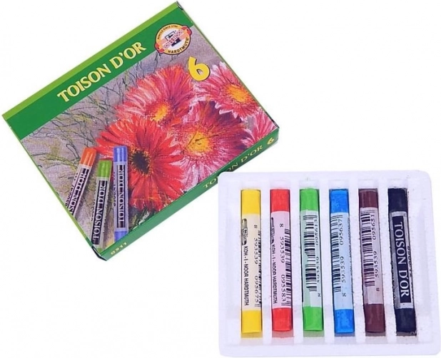 Künstlerische Kreiden, trocken und pudrig, KOH‑I‑NOOR, Set mit 6 Farben