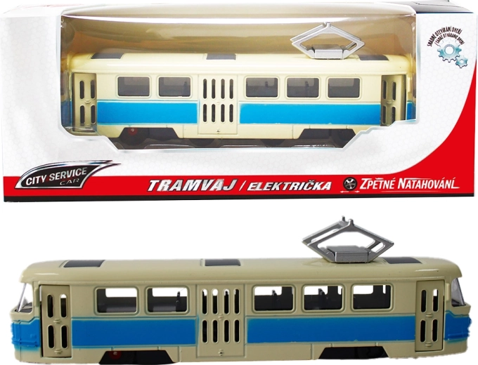 Metallstraßenbahn 1:90 blau