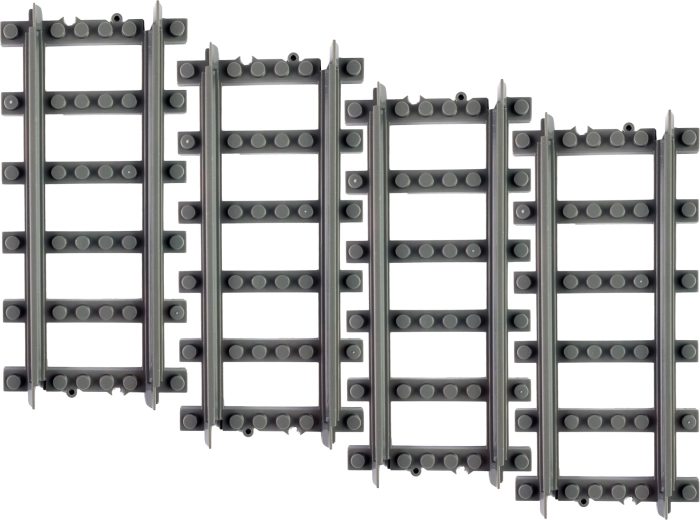 BLOXO Bausteine Gerade Schienen für Züge und Straßenbahnen RAPPA – 4 Stk.