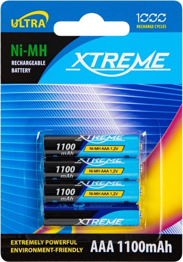 Wiederaufladbare Akkus AAA NiMH 1100 mAh XTREME – 4 Stk.