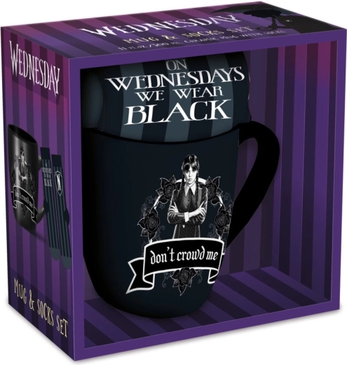 Wednesday Geschenkset Becher 315 ml und Damen-Socken 36–41