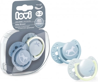 LOVI Mini-Schnuller Baby Shower 0–2 Monate, 2 Stk für Jungen