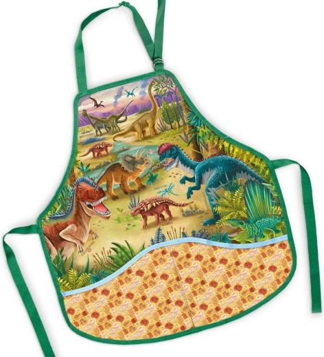Kinder-Schürze für den Kunstunterricht Dinosaurier 50 × 55 cm - 1 Stück