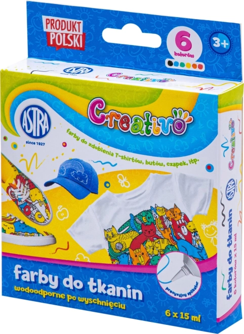 ASTRA CREATIVO Textilfarben 6×15 ml