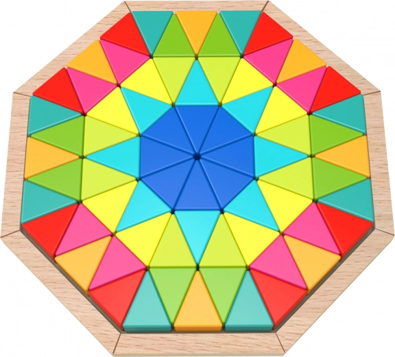 Tooky Toy Holz-Achteck-Mosaik – 73 Teile